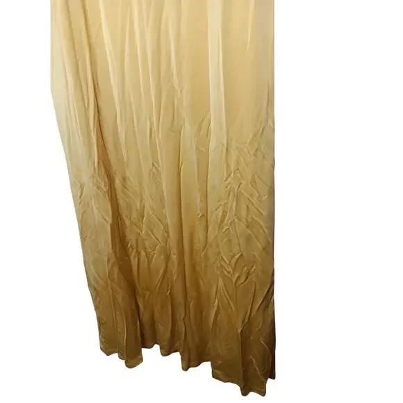 New Lauren Ralph Lauren Gold Yellow Cowl Neck Gown Dress 14 Formal Evening